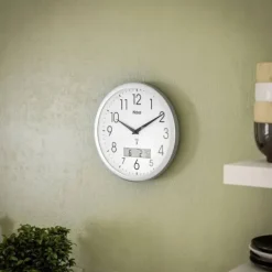 Zegar ścienny STEROWANY RADIOWO DCF77 30cm wyświetlanie temperatury DATY