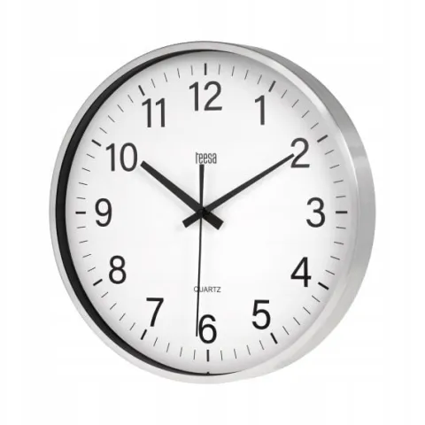 Zegar Ścienny Teesa Silver Srebrny 30Cm + Bateria