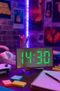 ZEGAR CYFROWY ZEGAREK ELEKTRONICZNY STOJĄCY TERMOMETR GODZINA BUDZIK LCD