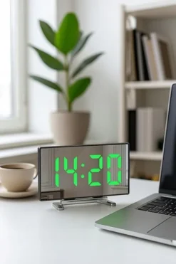 ZEGAR CYFROWY ZEGAREK ELEKTRONICZNY STOJĄCY TERMOMETR GODZINA BUDZIK LCD