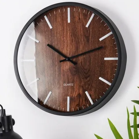 Zegar Dekoracyjny Ozdobny Ścienny Wiszący na Ścianę Czarny Brązowy 29,5 cm