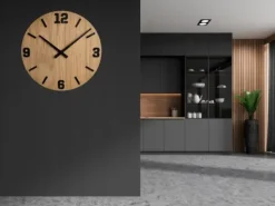 ZEGAR DREWNIANY Ścienny Dębowy MODESTO 40 cm cichy DĄB DUŻY SLIM