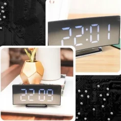 Zegar Elektroniczny Cyfrowy LED Zegarek Elektroniczny Budzik z
