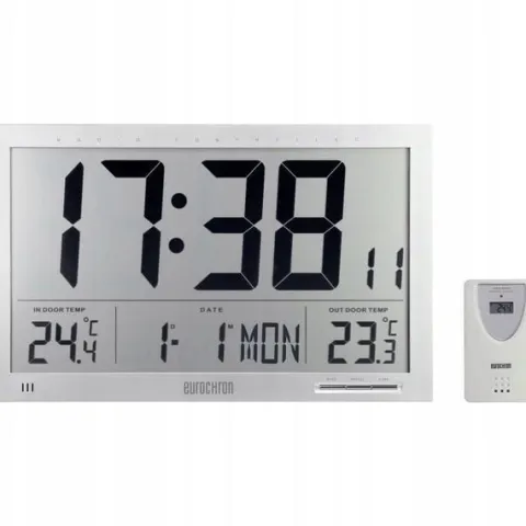 Zegar sterowany radiowo czujnik zewnętrzny °C