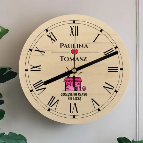 ZEGAR z NADRUKIEM na ścianę PREZENT NA PARAPETÓWKĘ