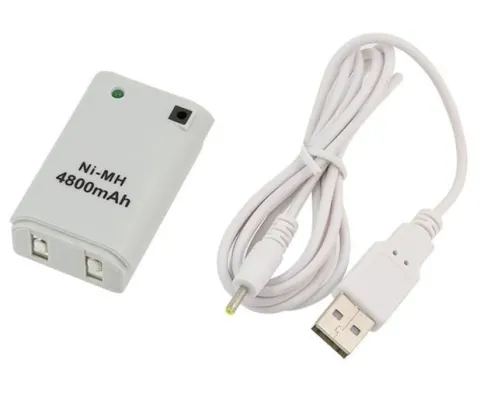 ZESTAW BATERIA AKUMULATOR XBOX 360 4800 mAh KABEL USB BIAŁY