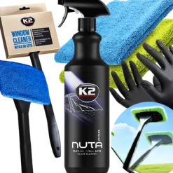 Zestaw Do Mycia Szyb K2 Nuta Pro Glass Cleaner 1L Ścierka Mikrofibra Myjka