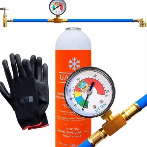 Zestaw do Napełniania Nabijania Klimatyzacji r134a DUŻA PUSZKA 900g