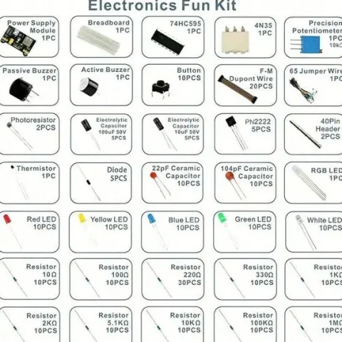 Zestaw elementów elektronicznych do Arduino, Pi - płytka stykowa - 830 szt