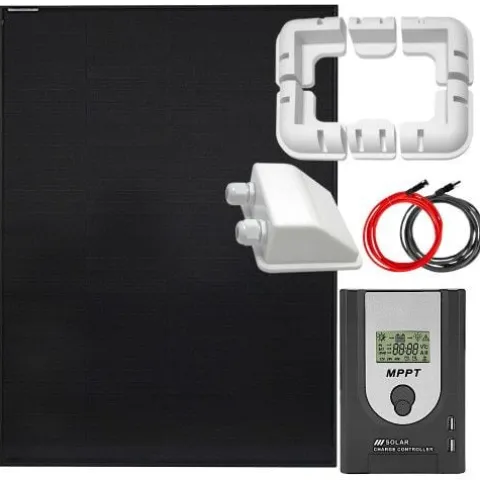 ZESTAW FOTOWOLTAICZNY 200W SOLARNY Z UCHWYTAMI MONTAŻOWYM DO KAMPERA