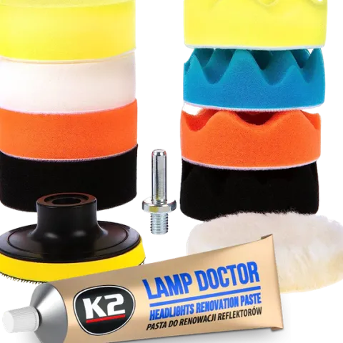 ZESTAW GĄBEK DO POLEROWANIA LAKIERU LAMP PAD + PASTA K2 LAMP DOCTOR GĄBKI