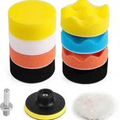 ZESTAW GĄBEK POLERSKICH PADY NA WIERTARKE 80mm 12 SZTUK DO POLEROWANIA