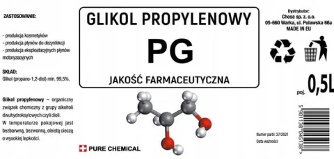 ZESTAW GLICERYNA I GLIKOL MIX PG + VG 50/50 1L 1,2kg