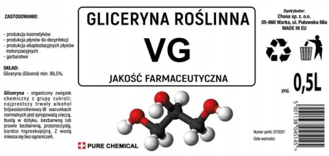 ZESTAW GLICERYNA I GLIKOL MIX PG + VG 50/50 1L 1,2kg