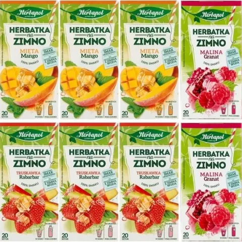 Zestaw Herbapol herbata NA ZIMNO 3 smaki 8 herbat 160 saszetek