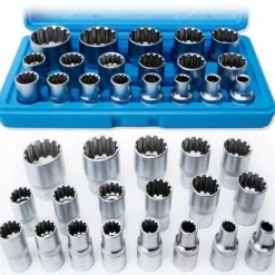 ZESTAW KLUCZY NASADKI SPLINE 8-32 KLUCZE 1/2 19el