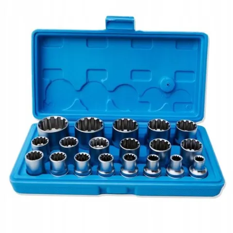 ZESTAW KLUCZY NASADKI SPLINE 8-32 KLUCZE 1/2 19el