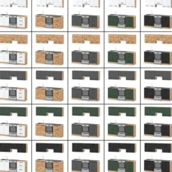 Zestaw Kuchenny Modułowy Z Blatem 2m Wotan Butelkowa Zieleń Biały Mat
