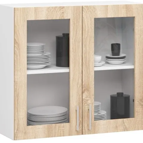 ZESTAW KUCHENNY Z WITRYNĄ LIMA 2.4M H720 BIAŁY / DĄB SONOMA