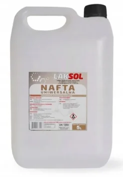 Zestaw: Lampa naftowa czarna, knoty, nafta 5 l