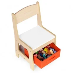 ZESTAW MEBLI DZIECIĘCYCH ECOTOYS MDF Z TABLICĄ KREDOWĄ I SCHOWKIEM