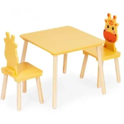 ZESTAW MEBLI DZIECIĘCYCH ECOTOYS DREWNIANE MOTYW ŻYRAFA