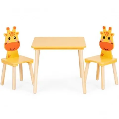 ZESTAW MEBLI DZIECIĘCYCH ECOTOYS DREWNIANE MOTYW ŻYRAFA