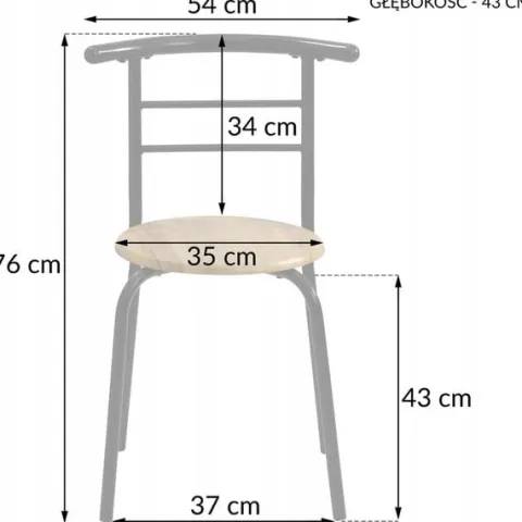 ZESTAW MEBLI ERGONOMICZNY 4 KRZESŁA STÓŁ DO KUCHNI SALONU JADALNI LUGO