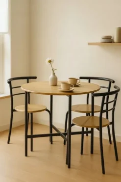 ZESTAW MEBLI ERGONOMICZNY 4 KRZESŁA STÓŁ DO KUCHNI SALONU JADALNI LUGO