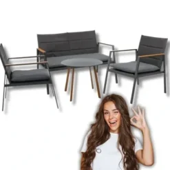 ZESTAW MEBLI OGRODOWYCH KOMPLET SOFA STÓŁ FOTELE MEBLE TARASOWE