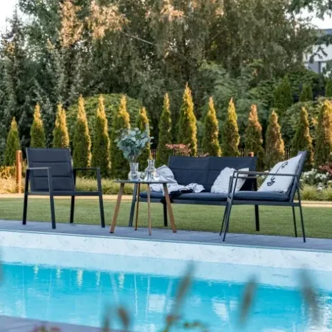 ZESTAW MEBLI OGRODOWYCH KOMPLET SOFA STÓŁ FOTELE MEBLE TARASOWE