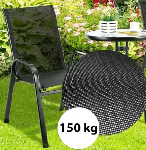 ZESTAW MEBLI OGRODOWYCH NA BALKON WODOODPORNY STOLIK + 2 KRZESŁA CZARNY