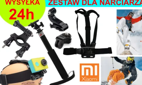ZESTAW NA NARTY DLA NARCIARZA DO KAMER XIAOMI YI 1, 2 (4K, 4K+, Lite)