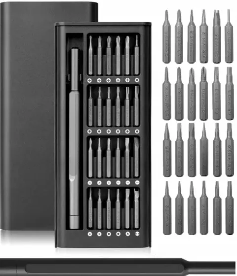 Zestaw precyzyjnych śrubokrętów 25w1 torx wkrętaki magnetyczne bity + etui