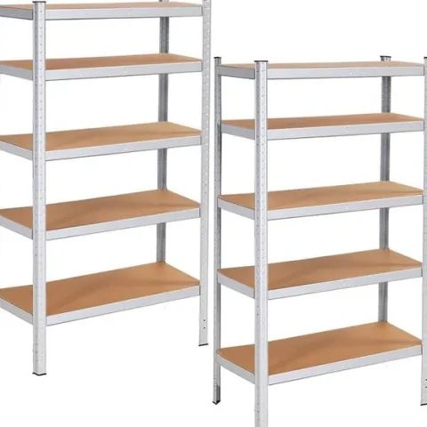 Zestaw regałów metalowych 2 szt. 150x75x30cm 625kg z 5 półkami do garażu, piwnicy