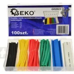 Zestaw rurek termokurczliwych kolorowych GEKO 100 szt. mix G02823