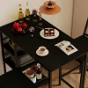 Zestaw stół + krzesła barowe jadalniany z 2 stołkami czarny loft do kuchni