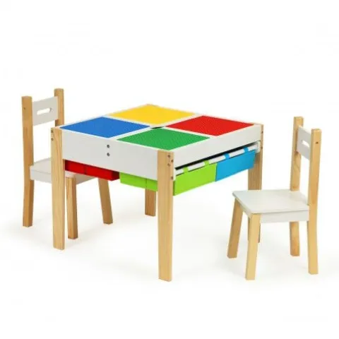 ZESTAW STOŁU I KRZESEŁ DLA DZIECI ECOTOYS SKANDYNAWSKI STYL