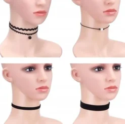 Zestaw 10 szt CHOKER naszyjnik rzemyk koronka boho B72_CC