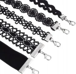 Zestaw 10 szt CHOKER naszyjnik rzemyk koronka boho B72_CC