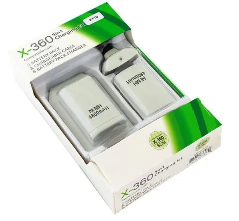 ZESTAW XBOX 360 ŁADOWARKA 2 AKUMULATORY BATERIE + KABEL USB