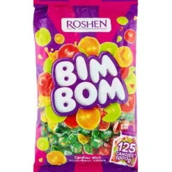 Zestaw 3x Cukierki Bim Bom Roshen landrynki z nadzieniem owocowym 1 kg