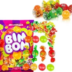 Zestaw 3x Cukierki Bim Bom Roshen landrynki z nadzieniem owocowym 1 kg
