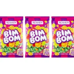 Zestaw 3x Cukierki Bim Bom Roshen landrynki z nadzieniem owocowym 1 kg