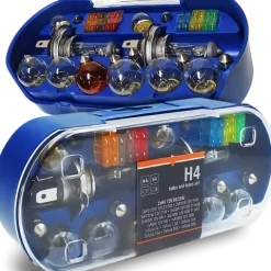 ZESTAW ZASOBNIK KOMPLET ŻARÓWEK ZAPASOWYCH 2x H4 12V + BEZPIECZNIKI 30 ELEM