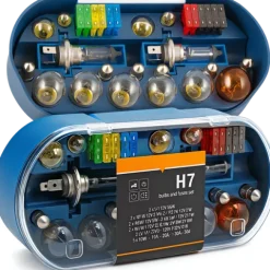 ZESTAW ZASOBNIK KOMPLET ŻARÓWEK ZAPASOWYCH 2x H7 12V + BEZPIECZNIKI 30 ELEM
