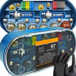 ZESTAW ZASOBNIK KOMPLET ŻARÓWEK ZAPASOWYCH 2x H7 12V + BEZPIECZNIKI 30 ELEM