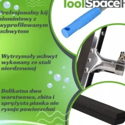 Zgarniacz wody ściągaczka do podłóg ToolSpace 65cm z kijem 120cm