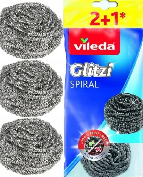 Zmywak stalowy Vileda Glitzi Spiral 3 szt.