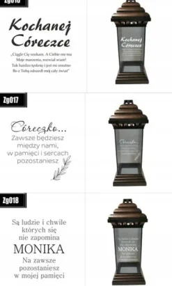 ZNICZ LAMPION z GRAWEREM dla Kochanej Siostry